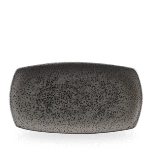Menu Shades Caldera Flint Grey Flat Rectangle Plate   35.5 x 19 14 x 71/2" Box 6