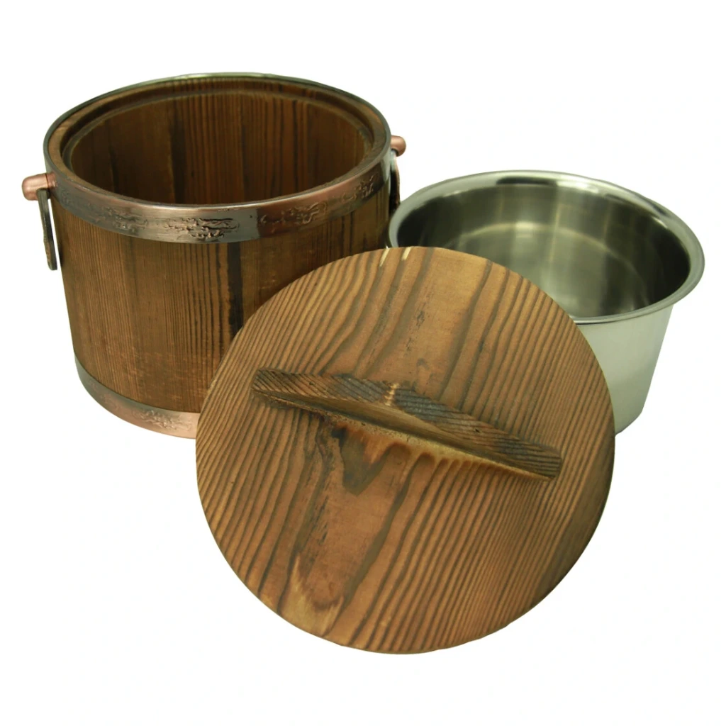 [F290759] Thermo Holz-Reiswärmer mit Metalleinsatz D12,5 H16