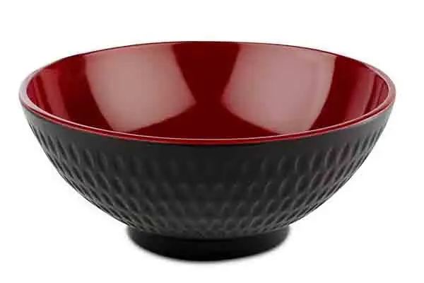 MELAMIN Schale D16 H7 600ml - rot/schwarz