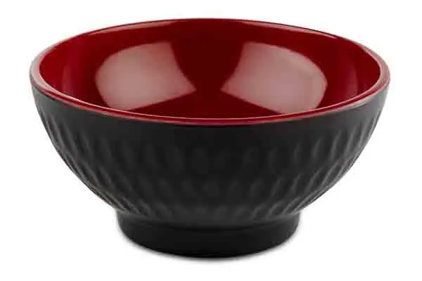 MELAMIN Schale klein D9,5 H4,5 130ml - rot/schwarz