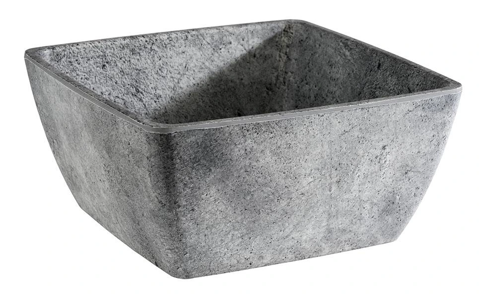 MELAMIN Schale quadratisch 19x19x9 1500ml - Steinoptik grau