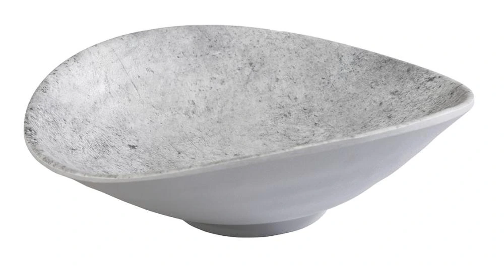 [AP84827] MELAMIN Schale oval 17,5x15x5,5 180ml - Steinoptik grau