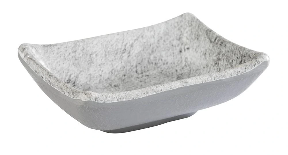 [AP84820] MELAMIN Soße rechteckig 9x7x3 40ml - Steinoptik grau