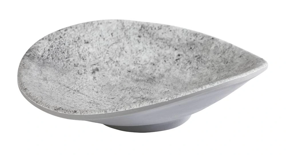 [AP84826] MELAMIN Tapas Schale oval 10x10,5x3 30ml - Steinoptik grau