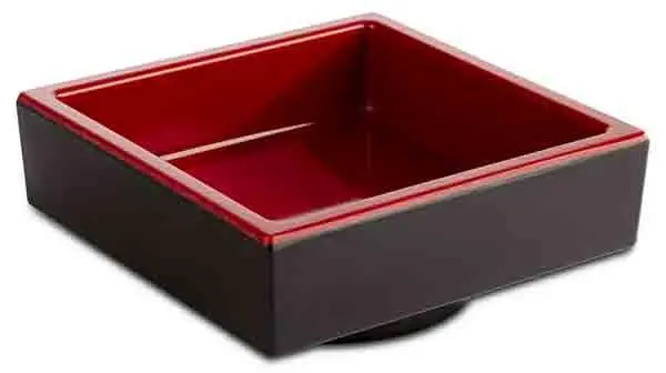 MELAMIN Soße quadratisch 7,5x7,5x3 50ml - rot/schwarz
