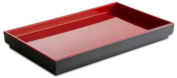 MELAMIN Tablett GN 1/4 H3 - rot/schwarz