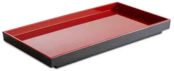 MELAMIN Tablett GN 1/3 H3 - rot/schwarz