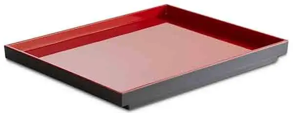 MELAMIN Tablett GN 1/2 H3 - rot/schwarz