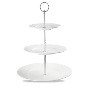 ALC AMBIENCE WHITE STANDARD RIM THREE TIER PLATE TOWER 11" BOX 2