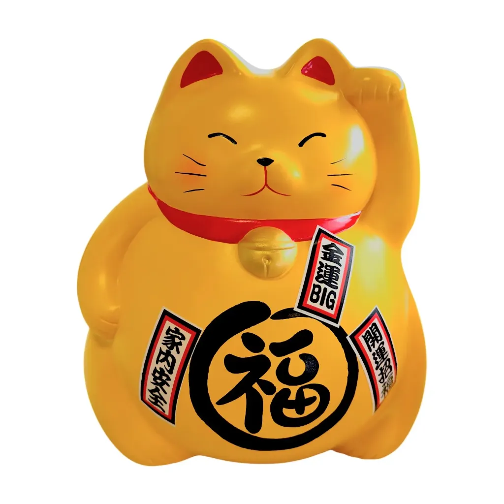 Japan Glückkatze gelb gr.