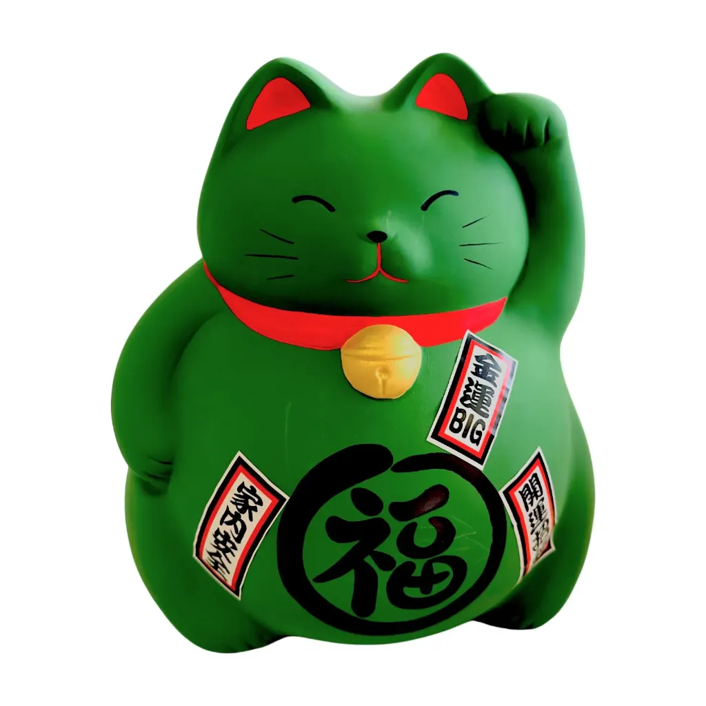 Japan Glückkatze grün gr.