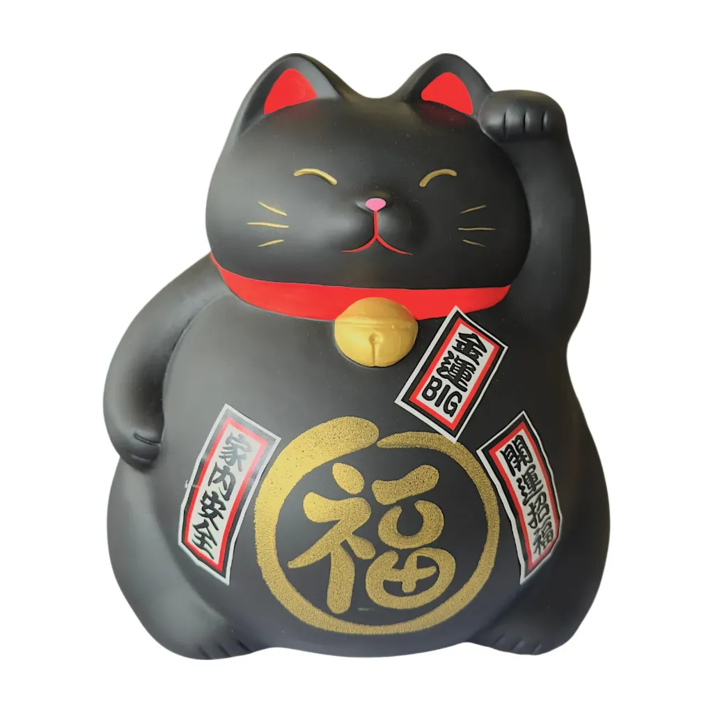 Japan Glückkatze schwarz gr.