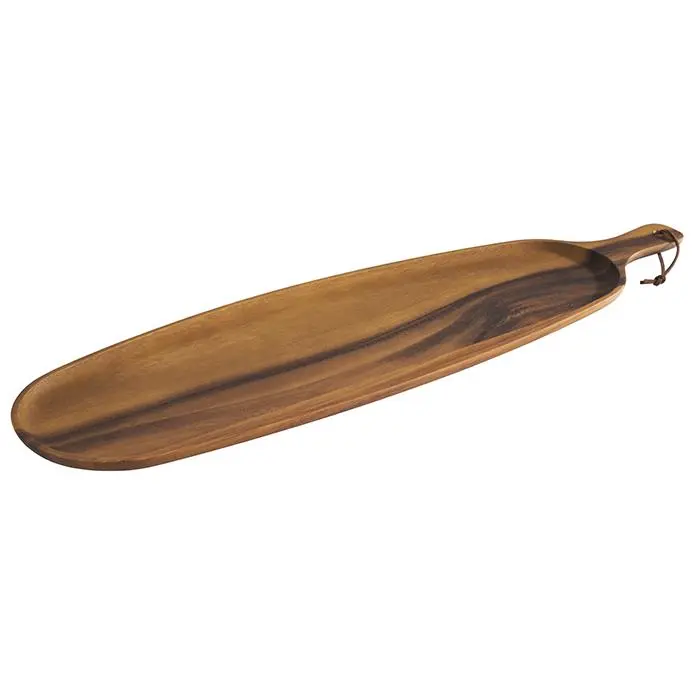 Akazienholz Servierbrett oval 60x18x1,5 mit Griff