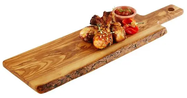 [AP00873] HANDMADE Naturschnitt Servierbrett rechteckig 51x15x1,5cm