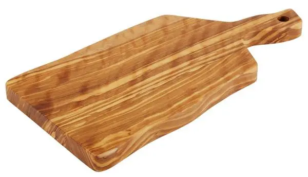 [AP00875] Servierbrett OLIVE Aufhängung-Bohrung Naturschnitt Handmade 25x12,5x1,5