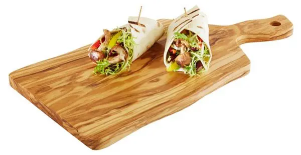 [AP00877] HANDMADE Naturschnitt Servierbrett mit Griff 40x20x1,5cm