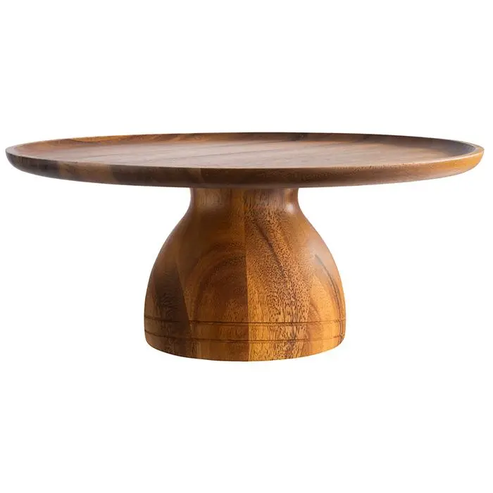 Servierplatte Ø38,5 H16cm aus Akazienholz geölt