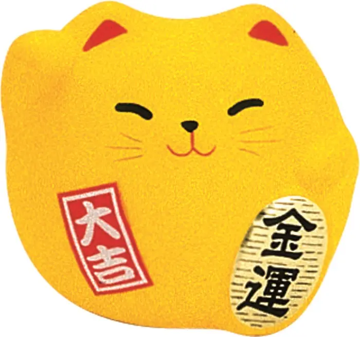 Glückkatze 5,5cm gelb