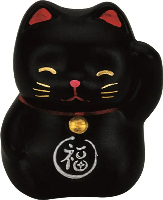 Glückkatze 5,2cm schwarz Box 1/192