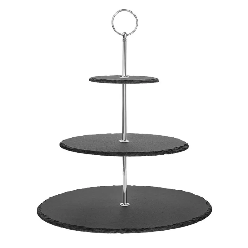 [GA-GF991] Etagere 3-stufig Schiefer - schwarz
