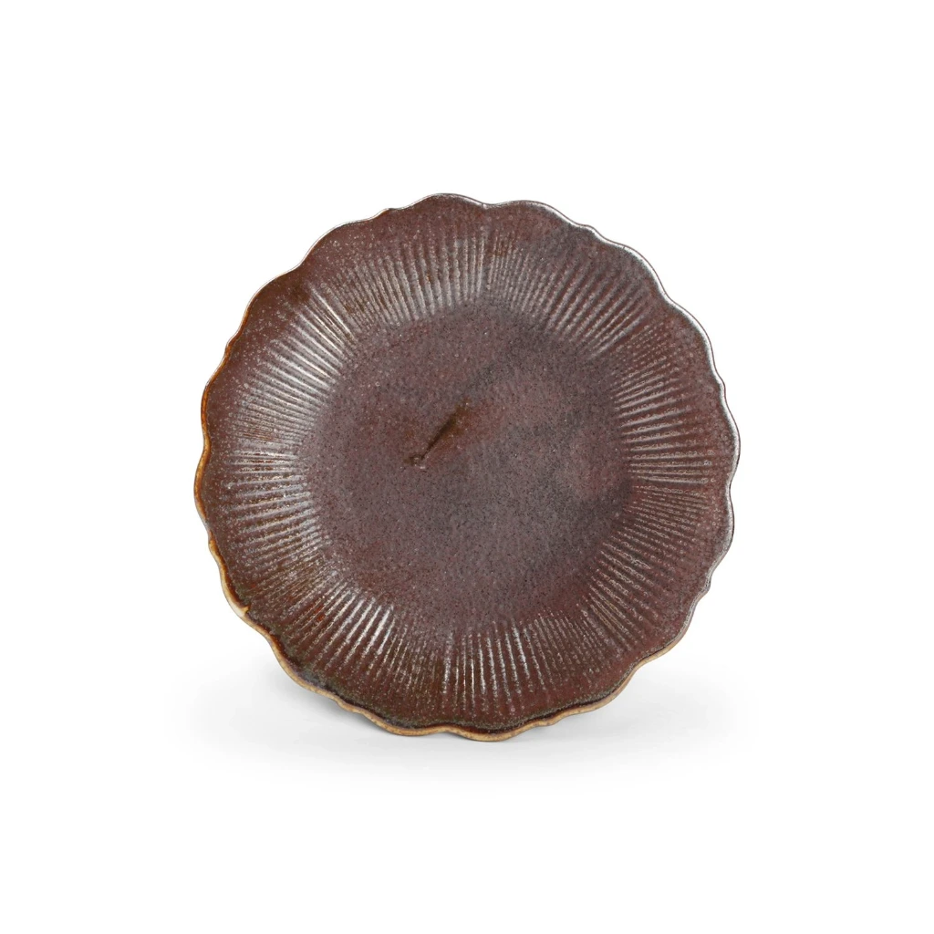 (F) BRASS Teller tief floral 28/13xH4,5cm - kupfer