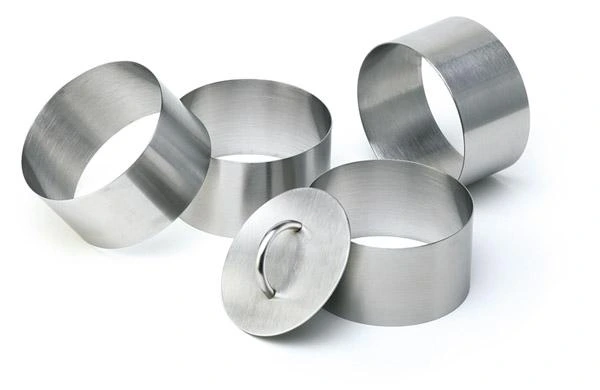 [AP00113] 5-teilig Ringset D8 H4,5cm - Edelstahl matt (4 Ringe + 1 Verdichter)