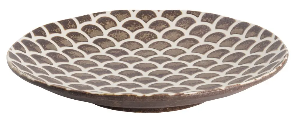 NANAKO-BR Teller flach D25 H3,7 Fischschuben-Design