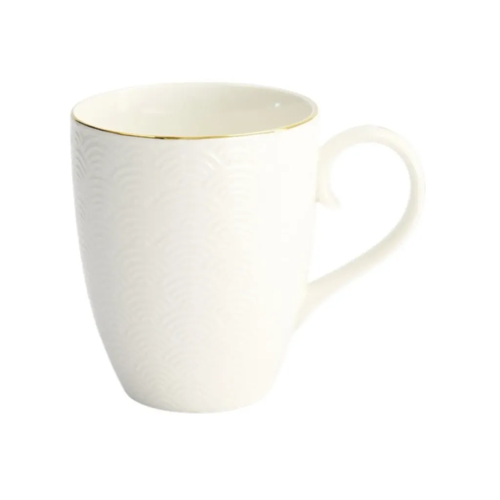 WHITE GOLD - WELLEN Henkeltasse 340ml D8,5 H10