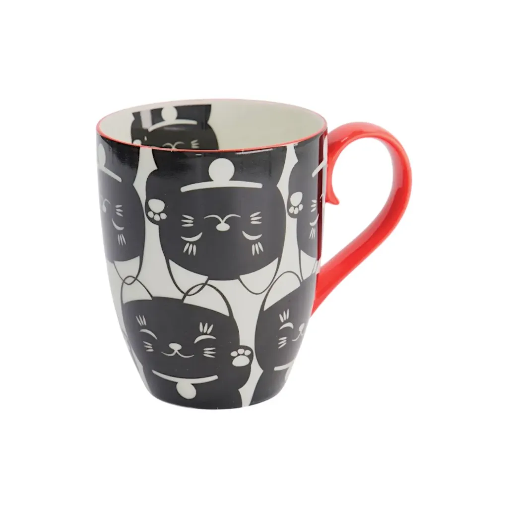 Tasse GLÜCKKATZE weiß D8,5 H10
