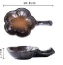 Sauce blumenfömig mit Griff schwarz/braun