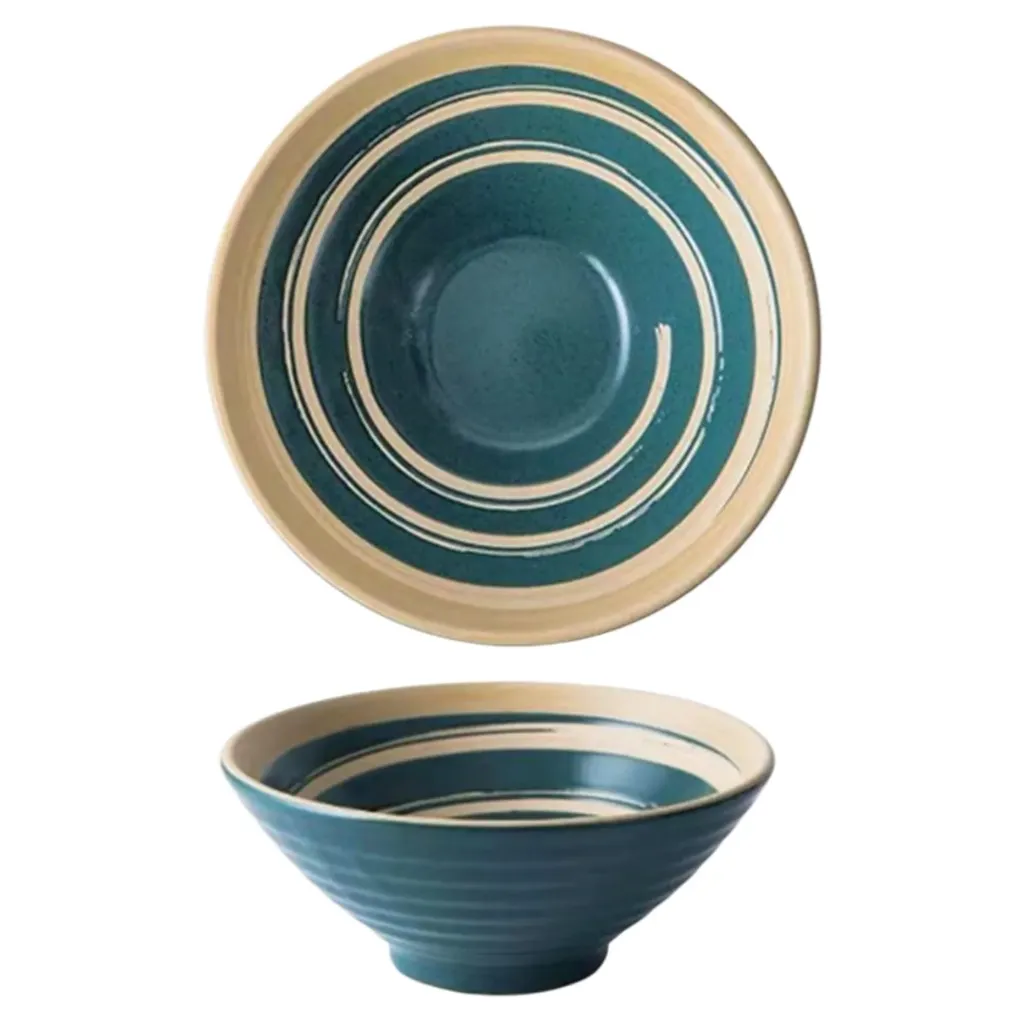 SPIRAL Ramen Schale D24 - türkis/creme