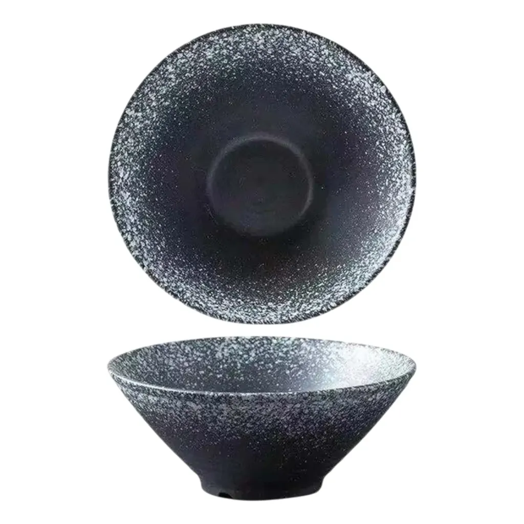 Ramen Schale D24 - schwarz/grau (Punkt-Design)