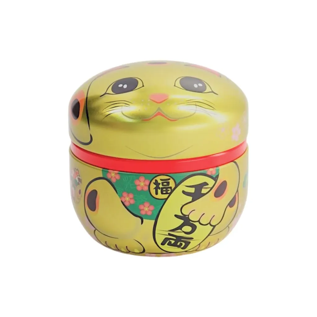 Teebox 100g Glückkatze gold Box 1/100