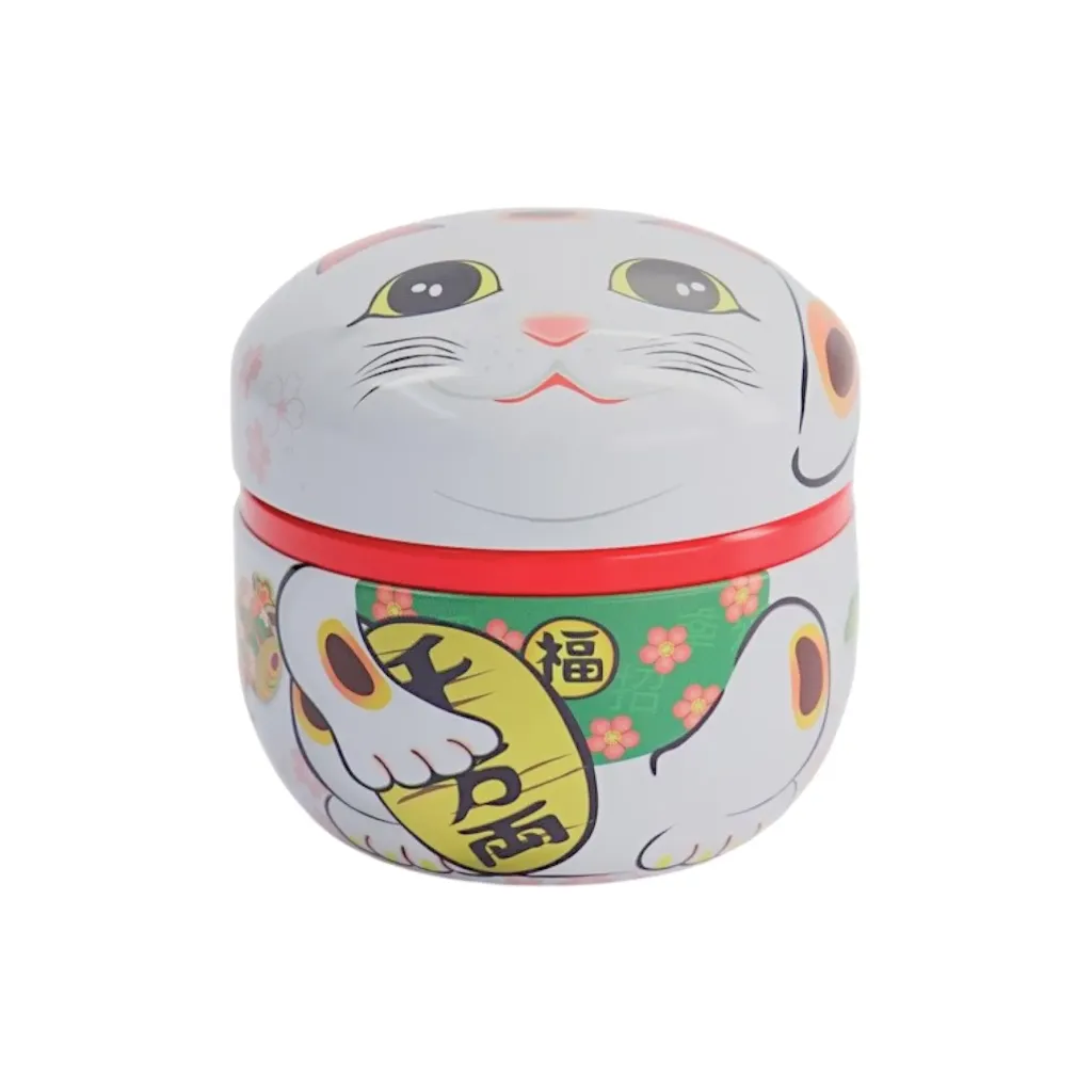 Teebox 100g Glückkatze weiß