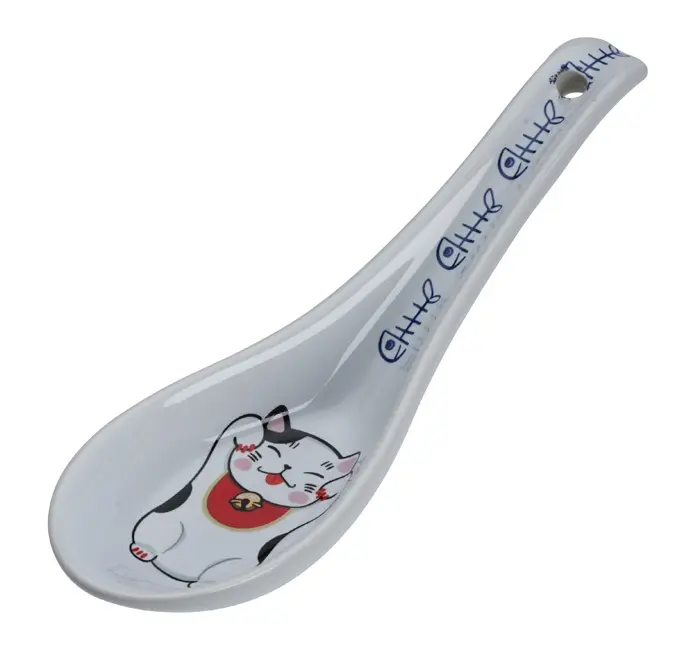 Esslöffel Glückkatze weiß/rot Box 12/144
