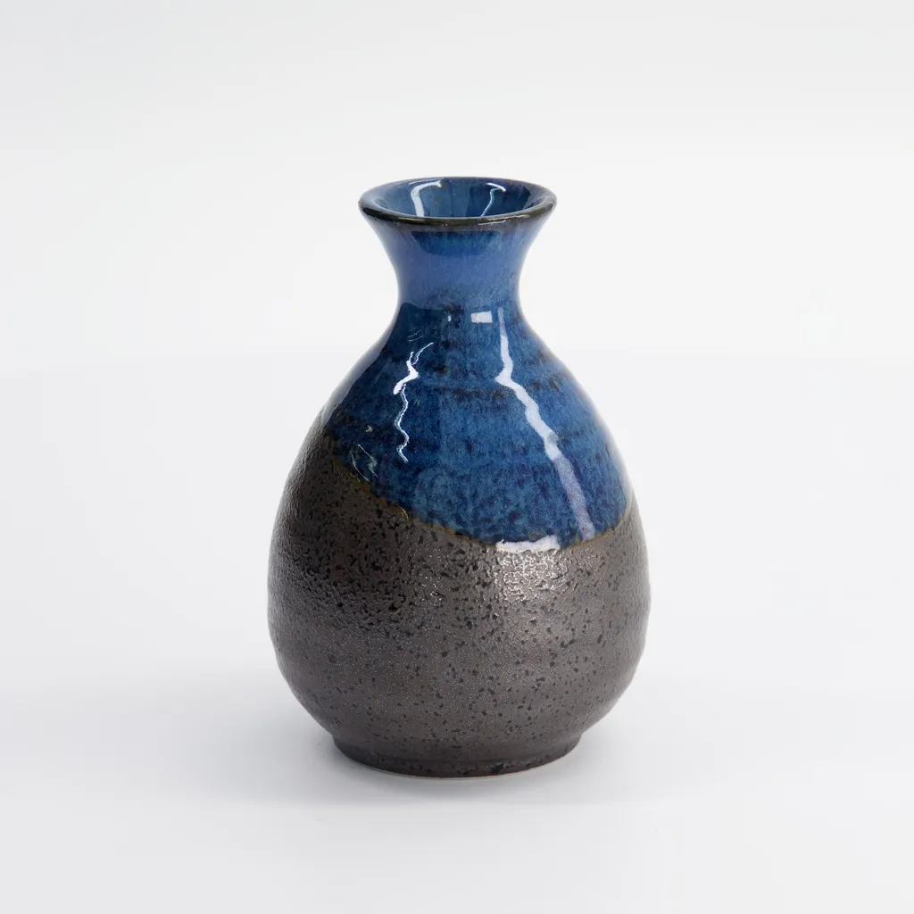 Sake Kanne 300ml D8 H12,5 - blau/schwarz