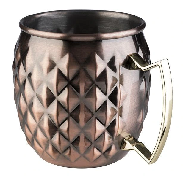 Edelstahlbecher 500ml Diamond-Optik - KUPFER matt