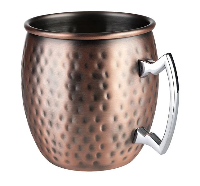Edelstahlbecher 500ml Hammerschlag-Optik - KUPFER matt