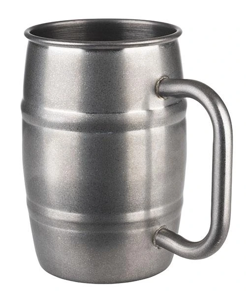 Edelstahl Bierkrug 500ml D8 H13 - matt