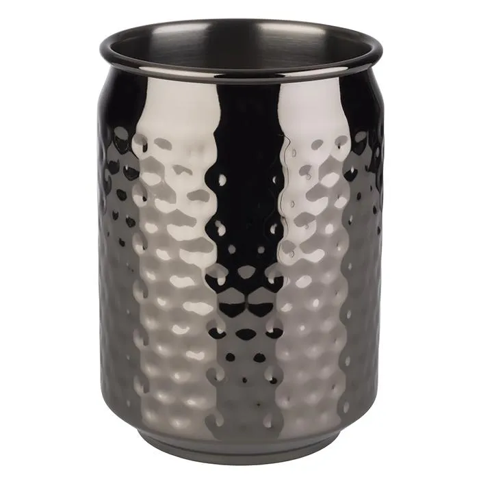 Edelstahlbecher 350ml D7,5 H10 Hammerschlag-Optik - schwarz glänzend