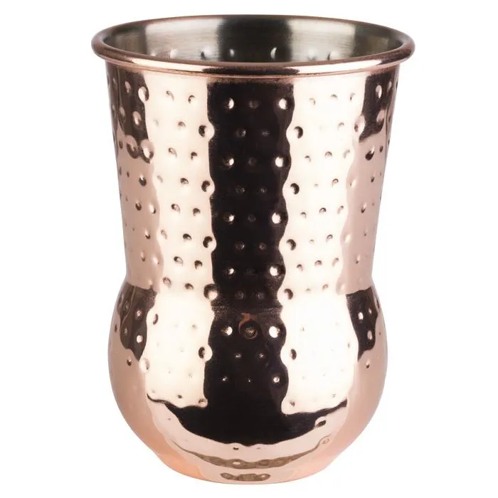 Edelstahlbecher 400ml CURVED Hammerschlag-Optik KUPFER glänzend