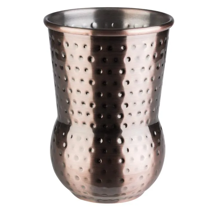 Edelstahlbecher 400ml CURVED Hammerschlag-Optik KUPFER matt