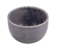 Grey bowl with blue reactive dots - Stoneware Ø 8,5 h 4,5 cm Box 12