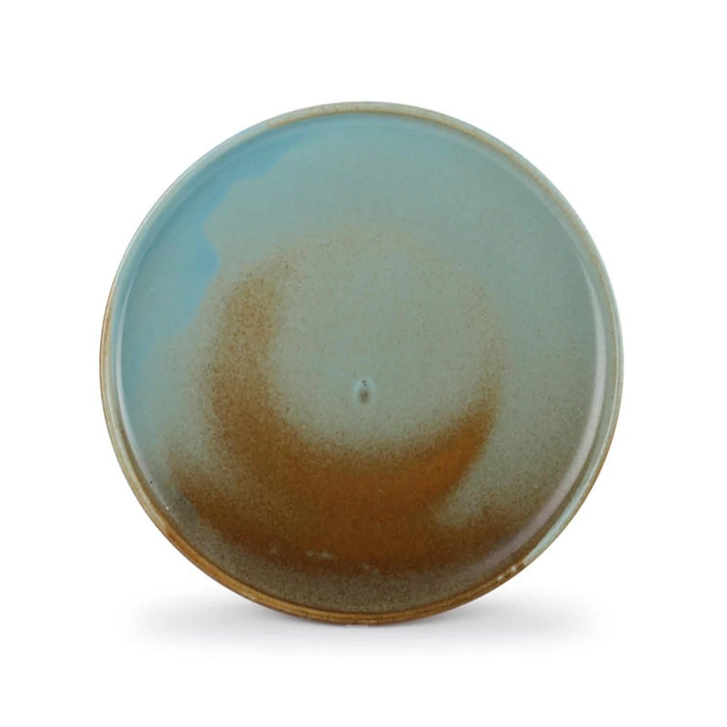 ESCURA Teller flach D28,5 H2,5cm - braun/grün