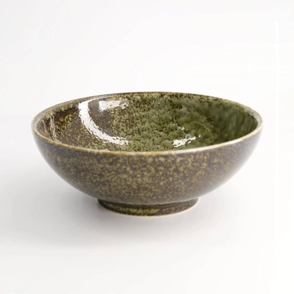 SHIRIN YOKU Bowl dünn a.F. D21,5 H8 - moosgrün