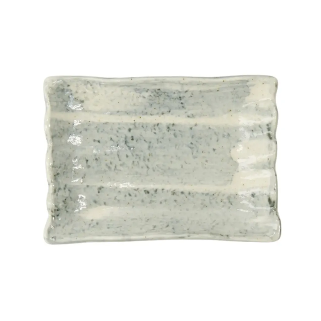 JP Teller organisch 15,5x11x2,5cm - hellblau/weiß Box 12/96