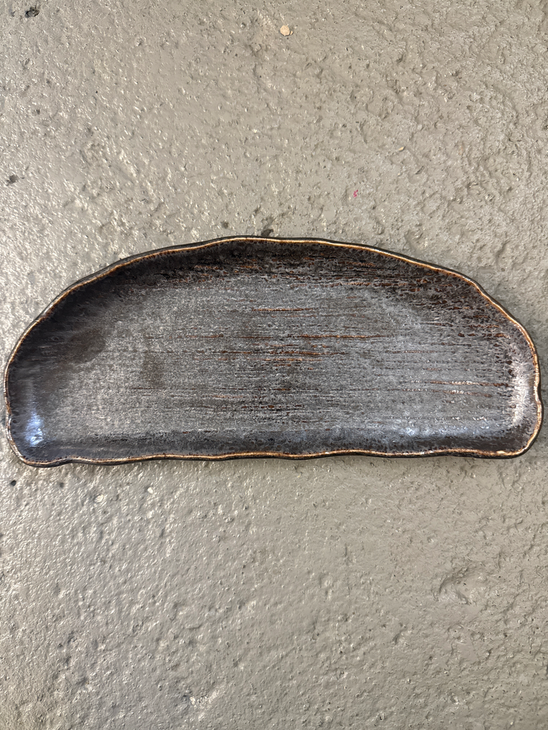 HALBMOND Teller 27,5x12x2,5cm - grau matt