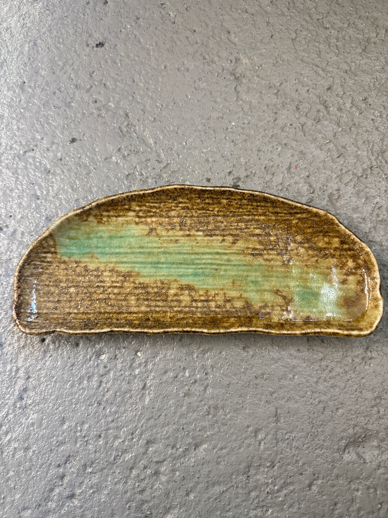 HALBMOND Teller 27,5x12x2,5cm - grün/gelb