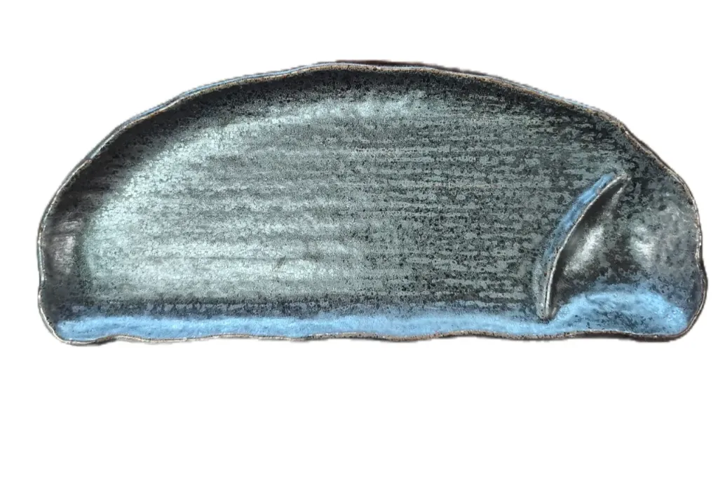 HALBMOND Dip-Teller 27,5x12x2,5cm - schwarz matt