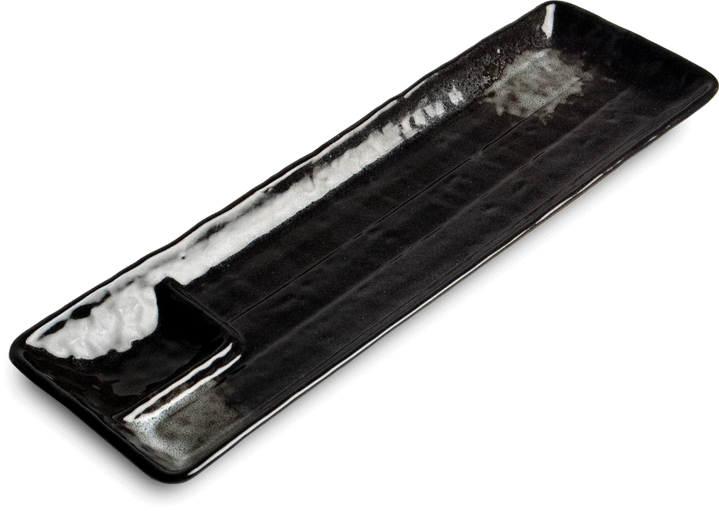 Sushi Dip-Teller lang 33,5x10,5x2,5cm - schwarz
